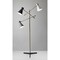 Homeroots Three Arm Adjustable Floor Lamp in Brass Metal with Grey, Black & White Shades 372556 - alternate 4
